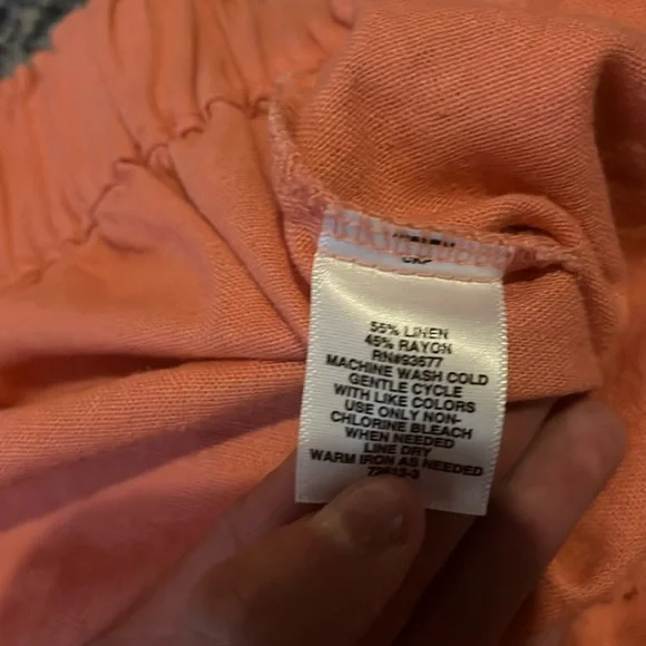 Liz Claiborne Linen Blend Coral Midi  Skirt - Picture 5 of 5